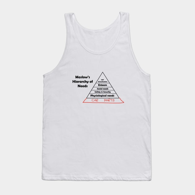 Maslow's Hierarchy of Car Parts Tank Top by Cepea